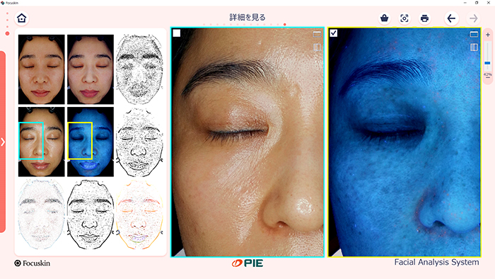 FOCUSKIN 光源別詳細表示機能画面